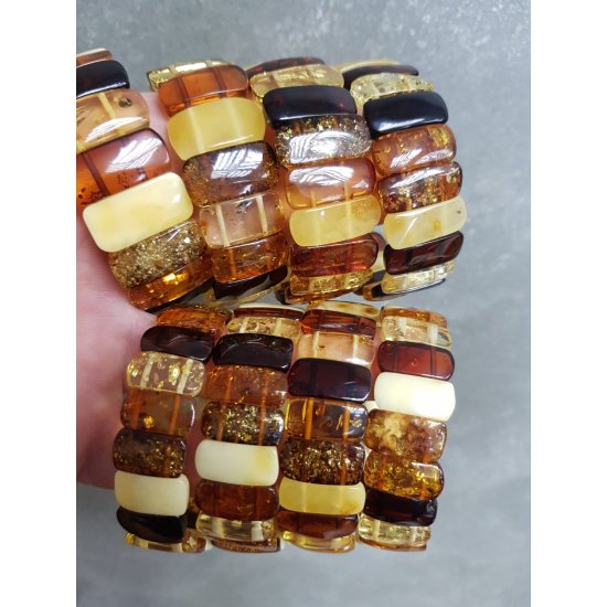 Mix color amber massive bracelet