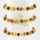 Baltic amber beads bracelet multi-colour polished Baltic amber beads bracelet multi-colour polished