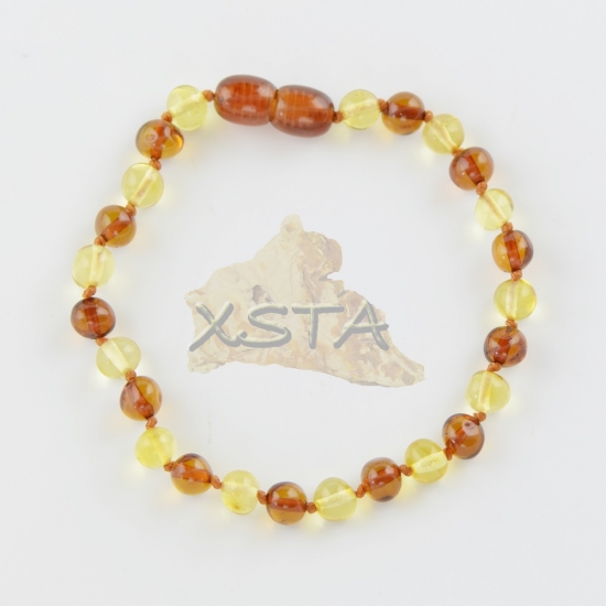 Amber polished natural beads bracelet Baroque Amber polished natural beads bracelet Baroque