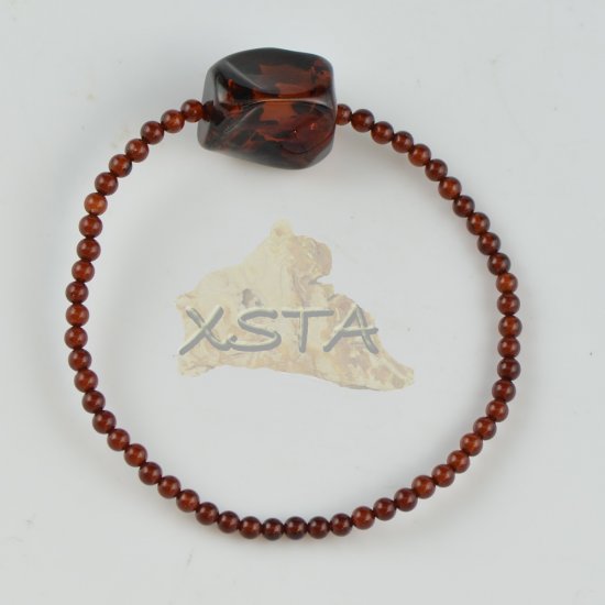 Large beads amber bracelet for women