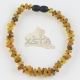 Raw green flat beads with knots and clasp Raw green flat beads with knots and clasp