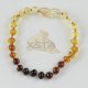 Baltic amber teething bracelet rainbow beads