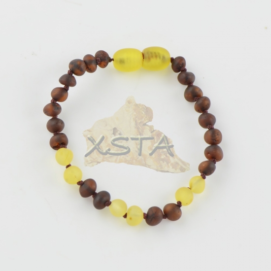 Amber teething bracelet cherry yellow beads Amber teething bracelet cherry yellow beads