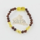 Amber teething bracelet cherry yellow beads Amber teething bracelet cherry yellow beads