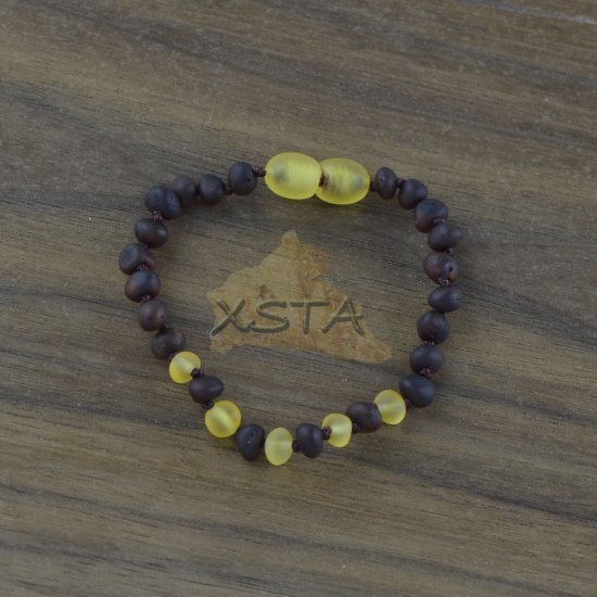 Amber teething bracelet with raw amber beads