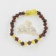 Amber teething bracelet with raw amber beads