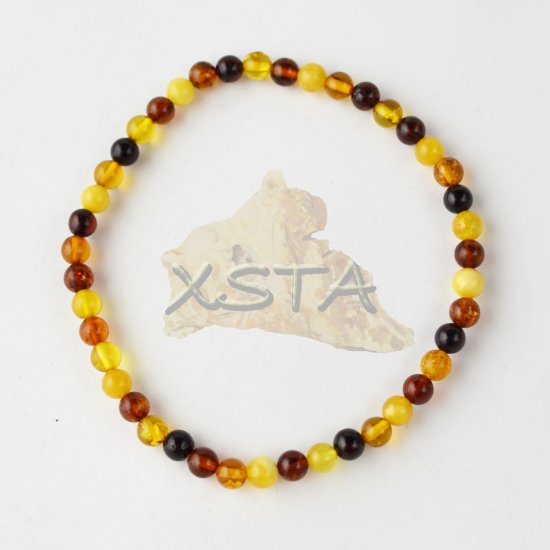 Amber bracelet black raw beads 21 cm