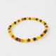 Multicolor amber bracelet round beads 21 cm