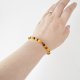 Multicolor amber bracelet round beads 21 cm