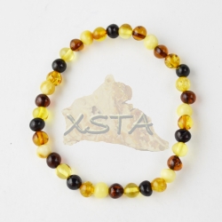 Multicolor amber bracelet baroque 21 cm