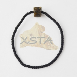 Raw Amber bracelet black with screw clasp