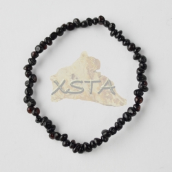  Amber bracelet natural beads black color 18 cm