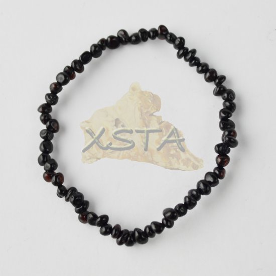 Amber bracelet natural beads black color 18 cm