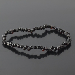  Amber bracelet natural beads black color 18 cm
