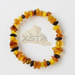 Amber bracelet chips natural beads multicolor