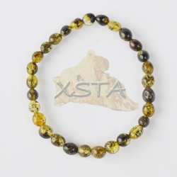 Dark green amber bracelet olive