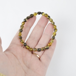 Dark green amber bracelet olive