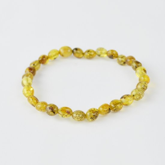 Olive medium green amber bracelet