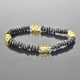 Amber bracelet 21 cm for men polished raw beads