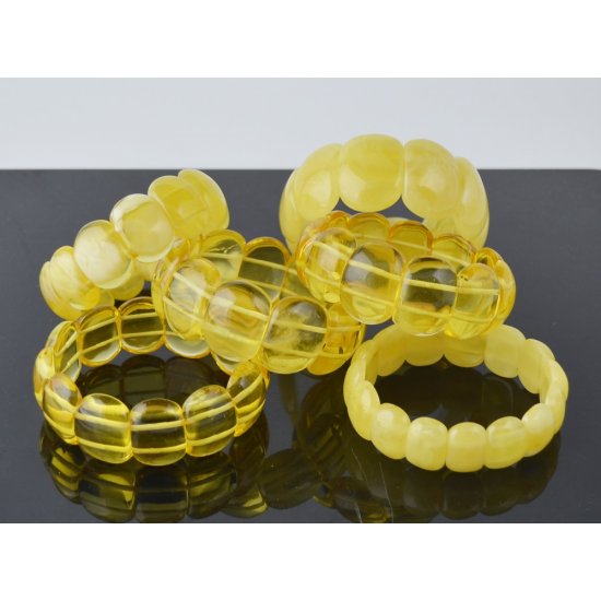 Amber bracelet matt yellow color new jewelry