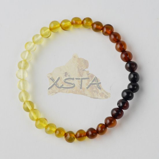 Amber bracelet rainbow beads baroque