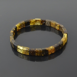 Green color amber bracelet cube beads fo women