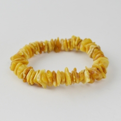 Olive yellow amber bracelet polished