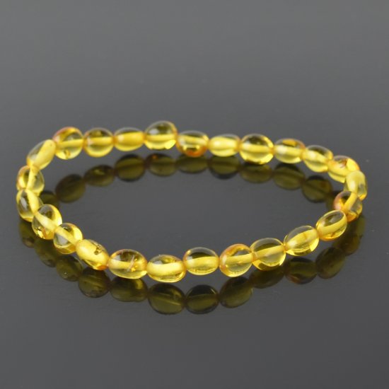 Olive yellow amber bracelet polished