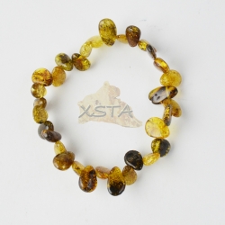 Green drop shaped amber bracelet