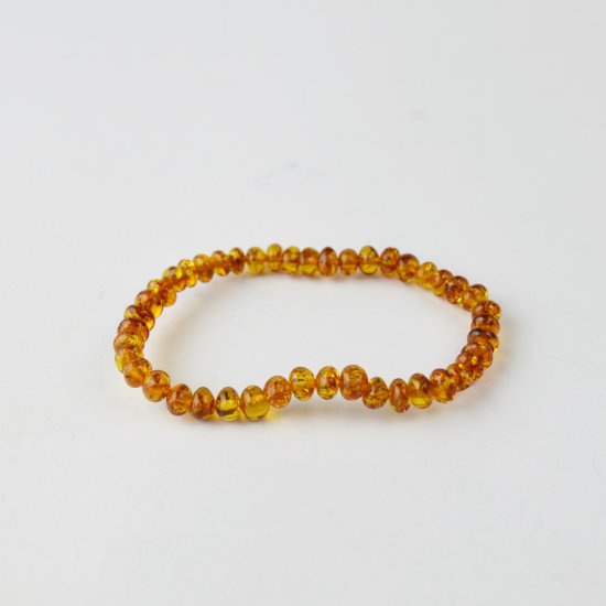 Dark cognac beads amber bracelet small beads