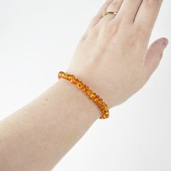 Dark cognac beads amber bracelet small beads
