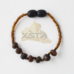 Amber teething bracelet baroque cherry raw