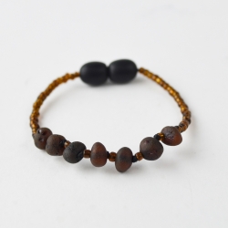 Amber teething bracelet baroque cherry raw