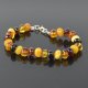 Baltic amber bracelet multi-colour with silver