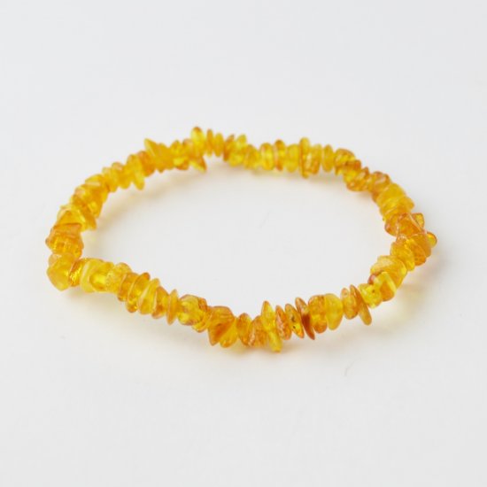 Amber bracelet chips natural yellow beads