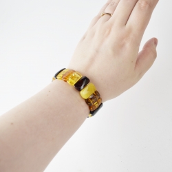 Mix color amber massive bracelet