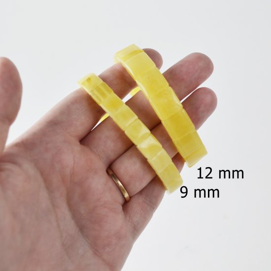 Amber bracelet flat cube butter beads