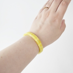 Matt amber bracelet flat cube beads