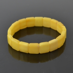 Amber bracelet flat cube butter beads