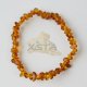Amber bracelet baroque natural cognac beads