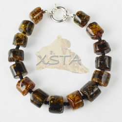 Amber bracelet green 22 cm for men