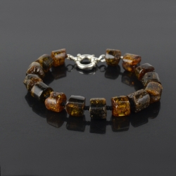 Amber bracelet green 22 cm for men