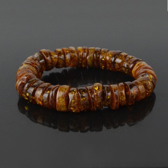 Amber bracelet cognac 21 cm for men