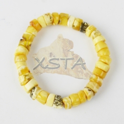 Amber bracelet matt beads 21 cm for men