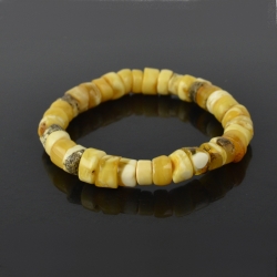 Amber bracelet matt beads 21 cm for men