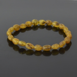Green honey amber bracelet for adults