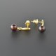 Cherry Baltic amber earrings silver-gold