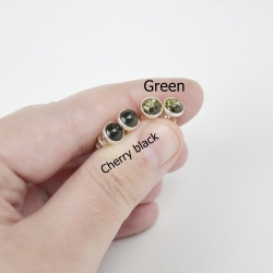 Green amber stud earrings