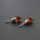 Cherry round Baltic amber earrings
