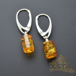 Cognac cylinder shape earrings